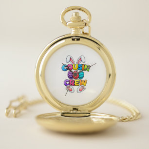 Happy Easter Cousin Crew Bunny Family Matching Eas Pocket Watch