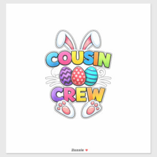 Happy Easter Cousin Crew Bunny Family Matching Eas Sticker