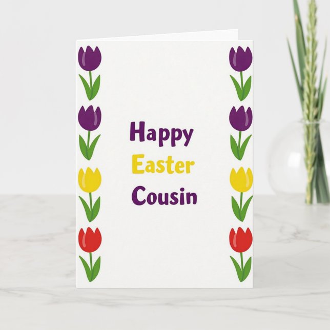 Happy Easter Cousin Spring Card (Front)