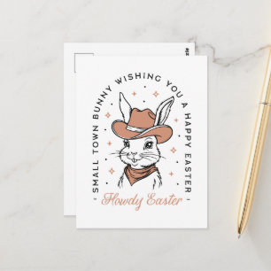 Happy Easter cowboy bunny western country wishes Postcard