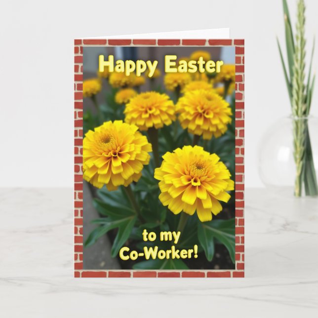 Happy Easter Coworker Floral Card (Front)
