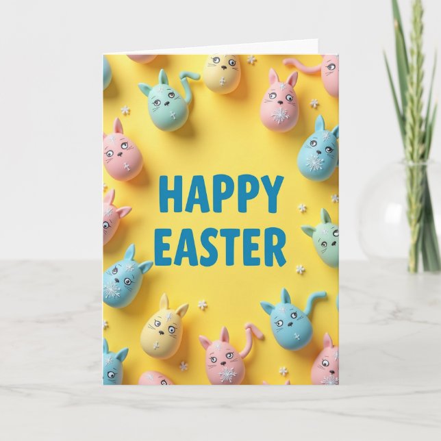 Happy Easter Creature Friends Card (Front)