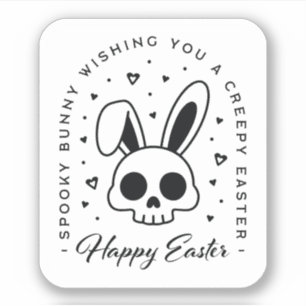 Happy Easter creepy wishes spooky bunny Sticker