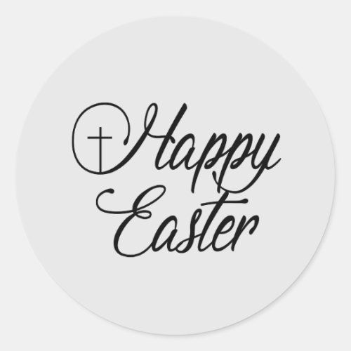 Happy Easter Cross Classic Round Sticker