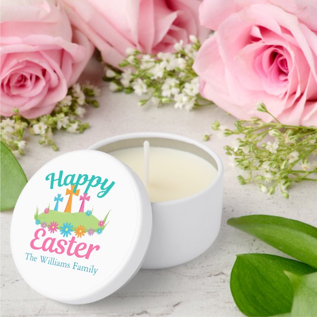 Happy Easter Crosses Custom Religious Party Mini Candle Favors (Insitu (Wedding))