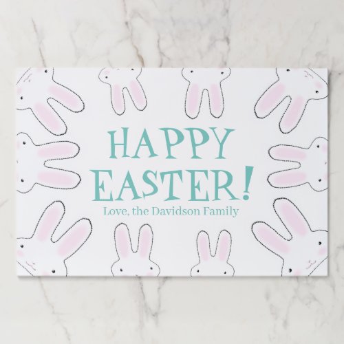 Happy Easter custom cute bunny fun paper placemats