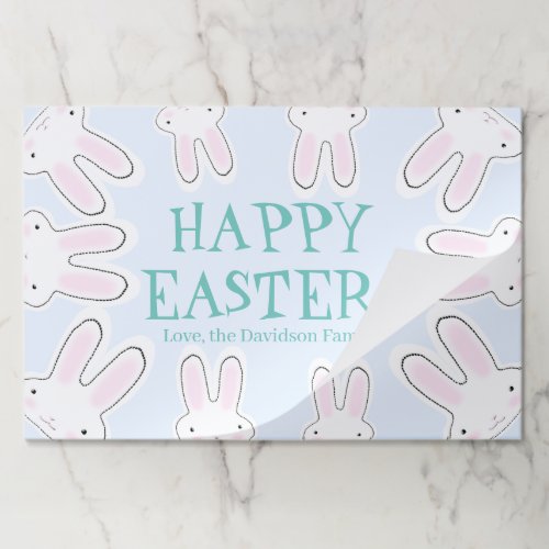 Happy Easter custom cute rabbits fun placemats