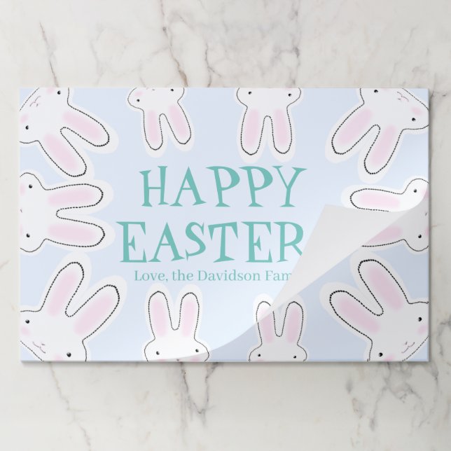 Happy Easter custom cute rabbits fun placemats (Folded)