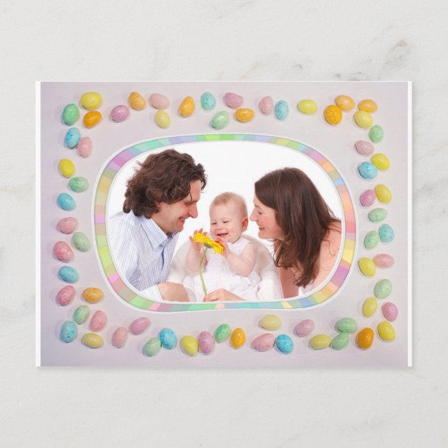 Happy Easter Custom Family Photo Postcard (Front)