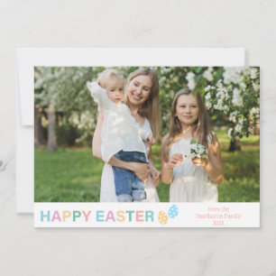 "Happy Easter" Custom Photo modern pastel Holiday Card