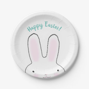 Happy Easter Customize text Easter Bunny cute Paper Plates