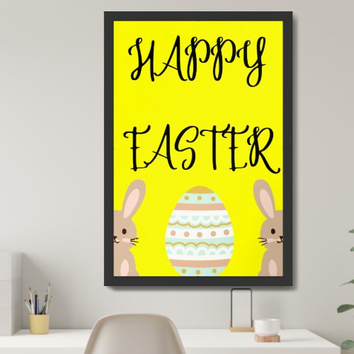 Happy Easter Cute Aesthetic Print Wall Decor