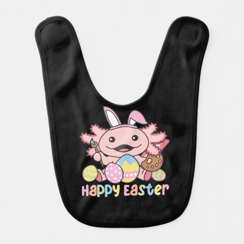 Happy Easter Cute Axolotl Easter With Easter Eggs Baby Bib