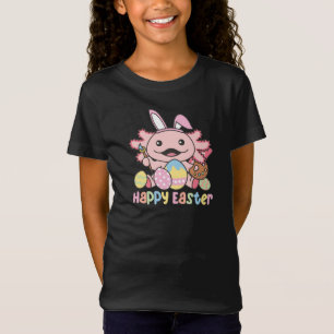 Happy Easter Cute Axolotl Easter With Easter Eggs T-Shirt