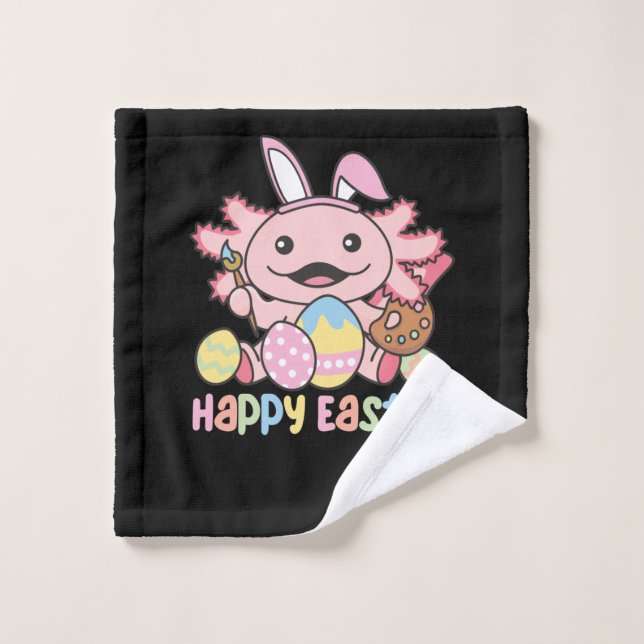 Happy Easter Cute Axolotl Easter With Easter Eggs Wash Cloth (Wash Cloth)