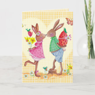 Happy Easter Cute Bunnies | Easter Card