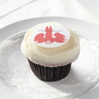 Happy Easter | Cute Bunnies Edible Frosting Rounds