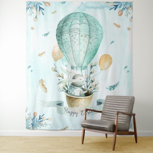 Happy Easter Cute Bunny  Balloons Design Tapestry