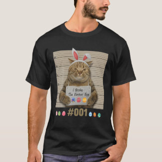Happy Easter Cute Bunny Cat Eggs Basket Men Women T-Shirt