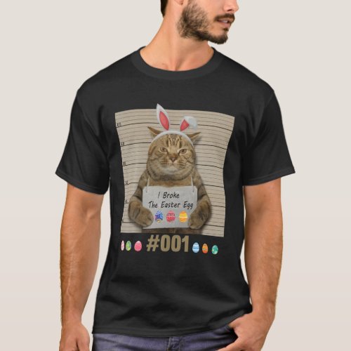 Happy Easter Cute Bunny Cat Eggs Basket Men Women T_Shirt