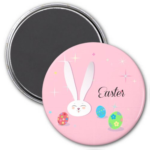 Happy Easter Cute Bunny Easter Eggs Hunt Party Magnet