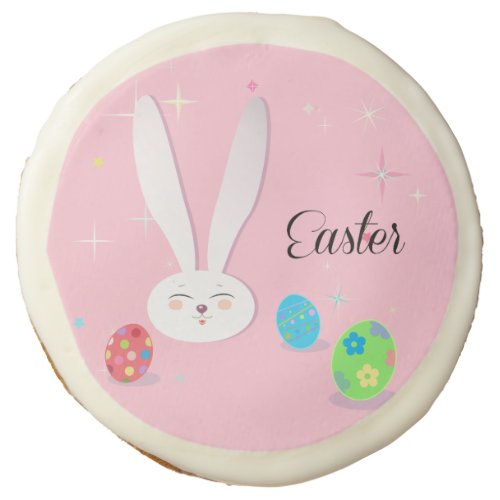 Happy Easter Cute Bunny Easter Eggs Hunt Party Sugar Cookie