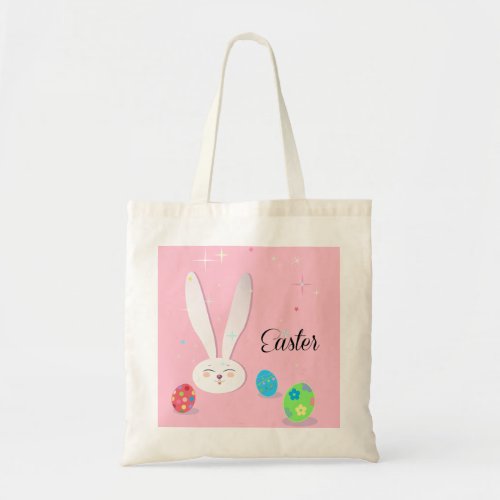 Happy Easter Cute Bunny Easter Eggs Hunt Party Tote Bag