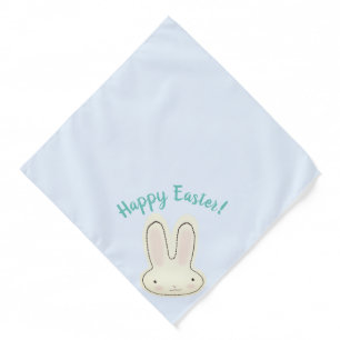 Happy Easter cute bunny fun pale blue script dog Bandana