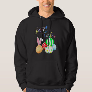 Happy Easter Cute Bunny Golden Retriever Wearing B Hoodie