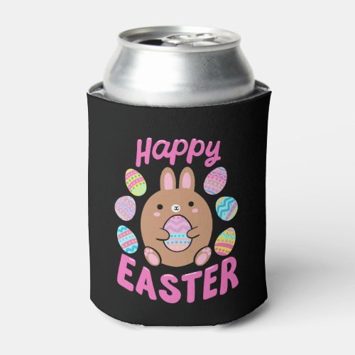 Happy Easter Cute Bunny Holding An Egg Cute Easter Can Cooler