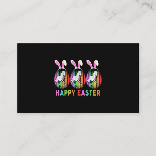 Happy Easter Cute Bunny Horse Farmer Lover Business Card
