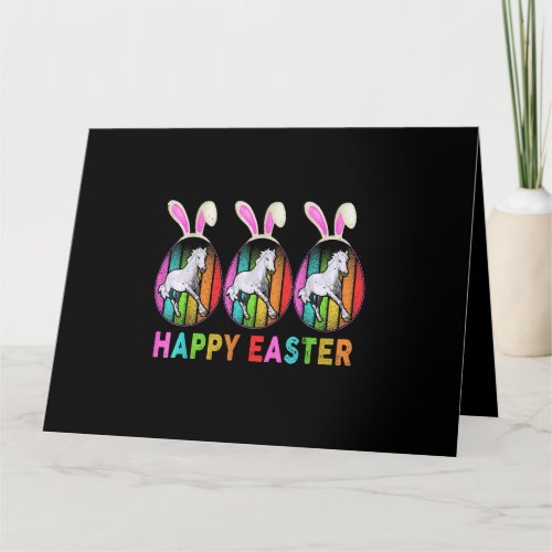 Happy Easter Cute Bunny Horse Farmer Lover Card