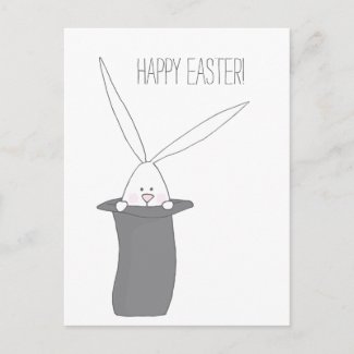 Happy Easter! Cute Bunny in a Top Hat