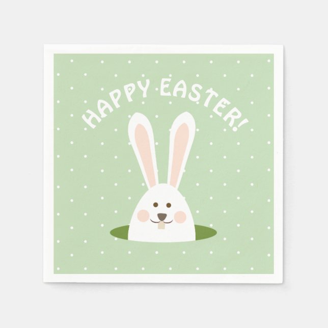 Happy Easter Cute Bunny Napkins (Front)