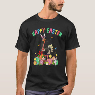 Happy Easter Cute Bunny Ostrich With Eggs Basket C T-Shirt