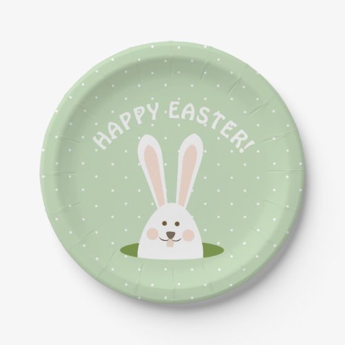 Happy Easter Cute Bunny Paper Plates