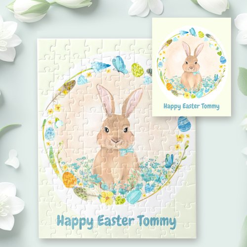 Happy Easter Cute Bunny personalized Jigsaw Puzzle