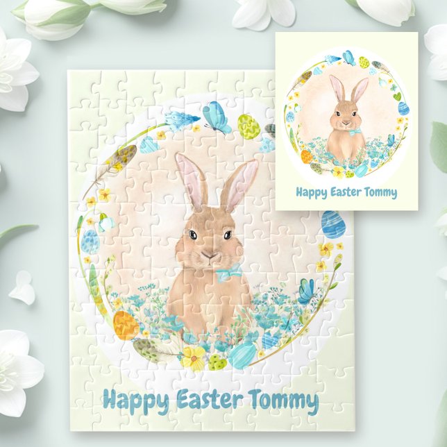 Happy Easter Cute Bunny personalized Jigsaw Puzzle (Happy Easter Cute Bunny personalized Jigsaw Puzzle)