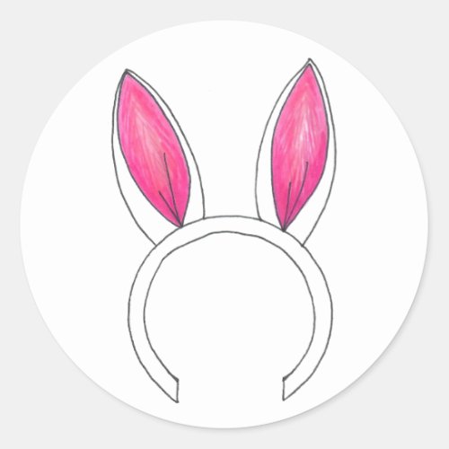 Happy Easter Cute Bunny Rabbit Ears Baby Shower Classic Round Sticker