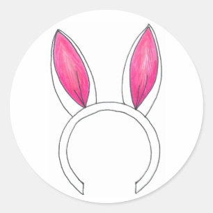 Happy Easter Cute Bunny Rabbit Ears Baby Shower Classic Round Sticker