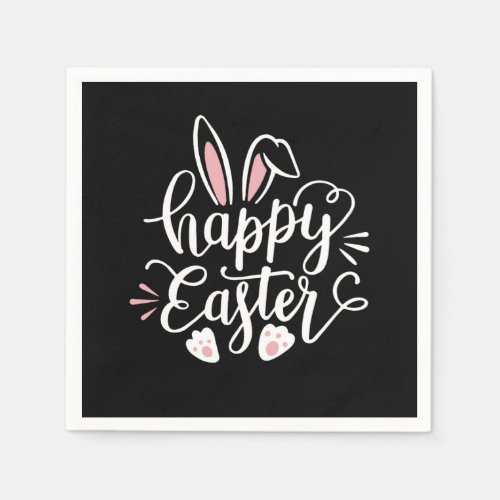 Happy Easter Cute Bunny Rabbit Easter Day Napkins
