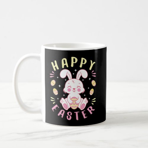 Happy Easter Cute Bunny Rabbit Easter Eggs Coffee Mug