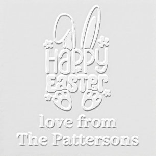 Happy Easter Cute Bunny Rabbit Personalized Name Embosser