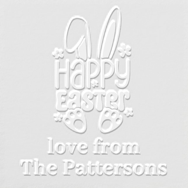 Happy Easter Cute Bunny Rabbit Personalized Name Embosser (Design)