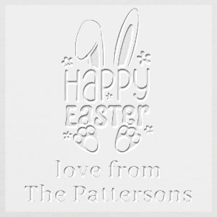 Happy Easter Cute Bunny Rabbit Personalized Name Embosser