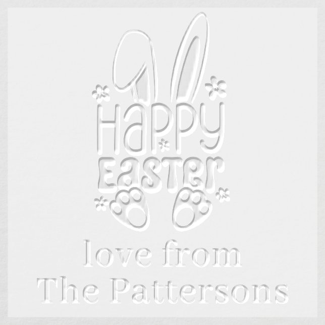 Happy Easter Cute Bunny Rabbit Personalized Name Embosser (Design)