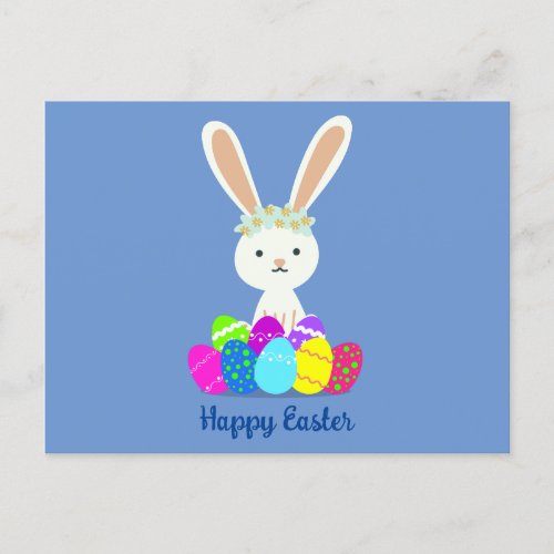 Happy Easter Cute Bunny Rabbit Postcard