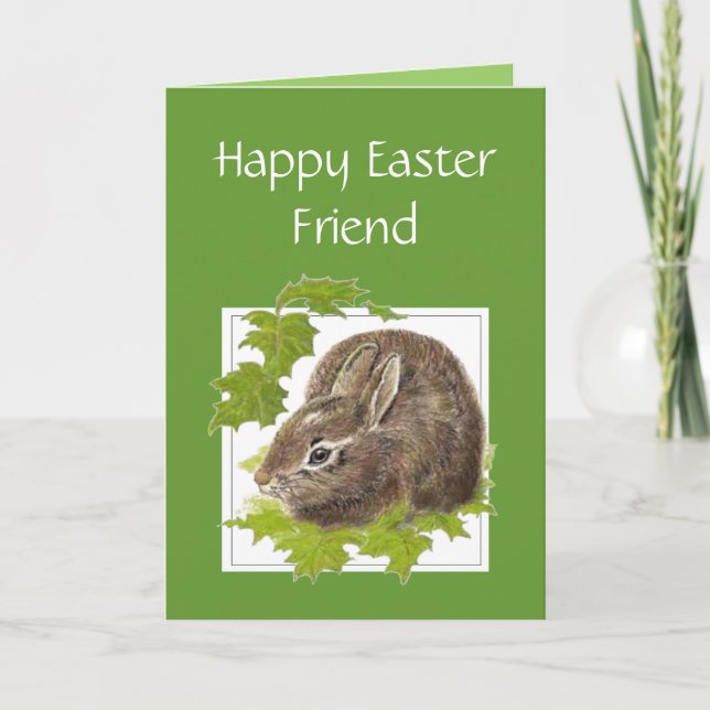 Happy Easter Cute Bunny Special Friend Holiday Card (Front)