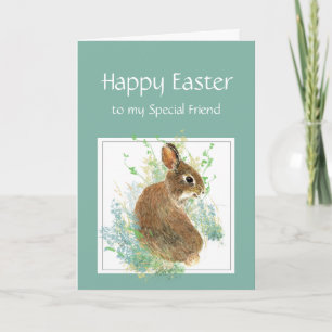 Happy Easter Cute Bunny Special Friend Holiday Card