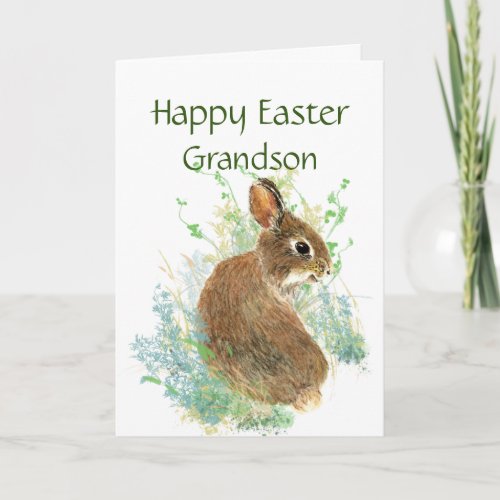 Happy Easter Cute Bunny Special Grandson Holiday C